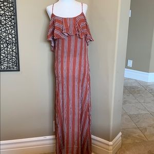 Long tie back side slit dress